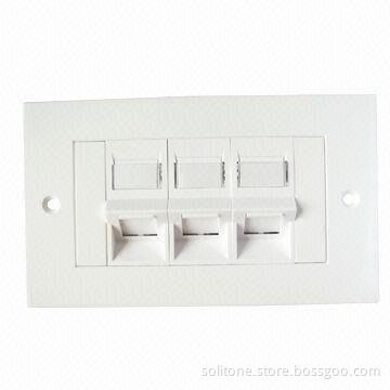 140 Type Faceplate, 3-port, Made of PC or ABS Material, New Products